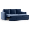 Kowloon Sectional 3 Seater Pull Out Sofa cum Bed In Lapis Blue Colour
