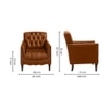 Jones Pu Leather Wing Chair- Light Brown