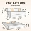 Coirfit Folding 4 Seater Double Foam Fold Out Sofa Cum Bed  in Dark Grey Colour
