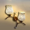 Devansh Metal Electric Wall Light in Gold Colour with Multi Shade Count of 2 Lights