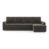 Apollo Sofa (Colour : Smoke, Cushion : Soft, Back Type : High Back, Seating Capacity : Right Aligned 3 Seater + Right Aligned Chaise + Ottoman)