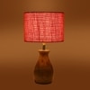 Devansh Orange Jute Table Lamp With Wood Natural Base (7X13 Inches)-19