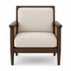 Pisces Solid Wood Cane Accent Sofa Chair in Walnut Finish
