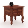 Zander Solid Wood Bedside Table in Brown Finish
