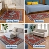 Luxe Home Polyester Killim Design Carpets with Tassel Latex Backing (3x5ft Multi)