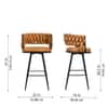 Doe Buck Presley Braided Faux Leather Bar Stool in Tan Colour