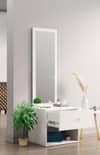 Hexa Red Engineered Wood Dressing Table in Frosty White Colour