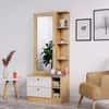 Hexa Red Wooden Dressing Table in Giant Wood and Frosty White Colour