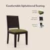 Julian 4 Seater Dining Table With Set Of 4 Oribi Upholstered Dining Chairs (Colour- Avocado Green, Finish- Mahogany)