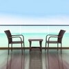 Boulder Wicker Table And Chair Set Brown Black Dual Tone Finish