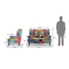 Minnelli 2 Seater Fabric Loveseat In Retro Patchwork Colour