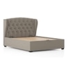 Holmebrook Upholstered Storage Bed In Hydraulic in Queen Size with Shitake Beige Colour