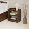 Nohee Engineered Wood Bedside Table in Brown Maple Finish