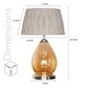 Decade Glass and Metal Table Lamp With Natural Linen Shade