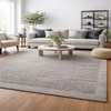Texture Wool Rectangle Carpets Hand Knotted in Grey Colour