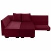 Melo 3 Seater Left Sectional Velvet Sofa Cum Bed in Maroon colour