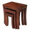 Avalon Solid Wood Set of 3 Stool in Teak Finish