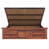 Madhavi Solid Wood King  Size Bed With Hydraulic Storage (Honey Oak Finish)