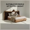 Elowen Softline King Size Bed in velvet With Oak wood Frame & Hydraulic Storage