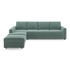 Apollo Compact Fabric Sectional Compact Sofa (Colour : Dusty Turquoise Velvet, Cushion : Soft, Back Type : Regular, Seating Capacity : Left Aligned 3 Seater + Left Aligned Chaise)