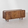 Kaspen Solid Mango Wood Sideboard with 4 Door in Provincial Teak Finish