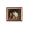 Artistry Brown White Rabbit Family Canvas Wall Prints Canvas Wall Prints Set of 1 Multicolor Matte