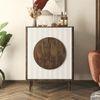 Satsuki Solid Wood Bar Cabinet in White and Walnut finish