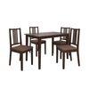 Monterey 4 Seater Dining Set with 4 Chairs (Rubberwood, Dark Cappuccino Finish)