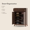 Webster 15 Pair Shoe Rack in Walnut Finish