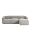 Zenliving Wood Left Aligned 3-Seater With Upholstery Non Storage Sofa In Grey Colour
