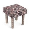 Lisbone Solid Wood Stool in Black Diamond Jackard fabric