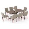 Anderson Solid Wood 8-Seater Dining Table With 8 Ludo Solid Wood Dining Chairs (Finish : Danish Walnut, Chair Colour : Shitake Beige)
