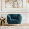 Amora 1 Seater Fabric Sofa In Night Blue Velvet Colour