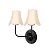 Devansh Dual Black Wallmounted Lamp With Cotton Off-White Shade