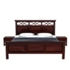 Tulsi Solid Wood Queen  Size Upholstered Bed Without Storage (Walnut Finish)