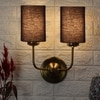 Devansh Metal Electric Wall Light in Gold Colour with Black Shade Count of 2 Lights