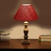 Devansh Maroon Jute Table Lamp With G Wood Natural Base (10X18 Inches)-36