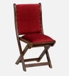 Morila Chair in Provincial Teak Finish with Red Velvet Fabric