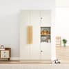 Hexa Red Wooden 4 Door Wardrobe with Hanging Space in Frosty White Colour