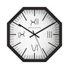 Octagonal Wooden Wall Clock with Bold Roman Numerals