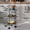 Metalsmith Metal Three Tier Serving Trolley Silver Finish