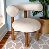Westfield Sheesham Wood Mid Century Lounge Chair in Off White