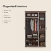 Miller 3 Door Wardrobe With Mirror and Lock in Two Tone Finish