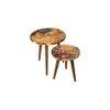 Crushing on Coffee Round Nesting Tables with Wooden Legs, Side Tables, Wooden Tables, Living Room Decor by A Tiny Mistake
