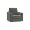 Apollo Compact High Back 1 Seater Fabric Sofa in Ash Grey Velvet Colour