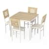 Holven 4 Seater Sqaure Dining Table Set with Chair European oak & white