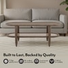 Tora XL Solid Wood And Cane With Glass Coffee Table In Danish Walnut Finish