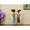 Desert Art Metal Handpainted Umbrella Doll Figurine Set of 2