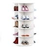 360° Rotating Shoe Rack 5-Tier in White – Modern Revolving Shoe Storage Stand