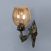 Devansh Metal Electric Wall Light in Antique gold Colour with Lavender Shade Count of 1 Light